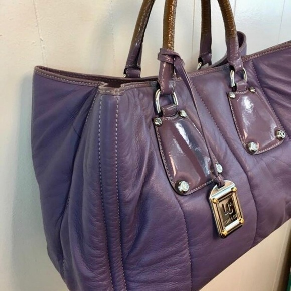 Lenny e Cia Purple Quilted Leather Large Satchel - Picture 3 of 8